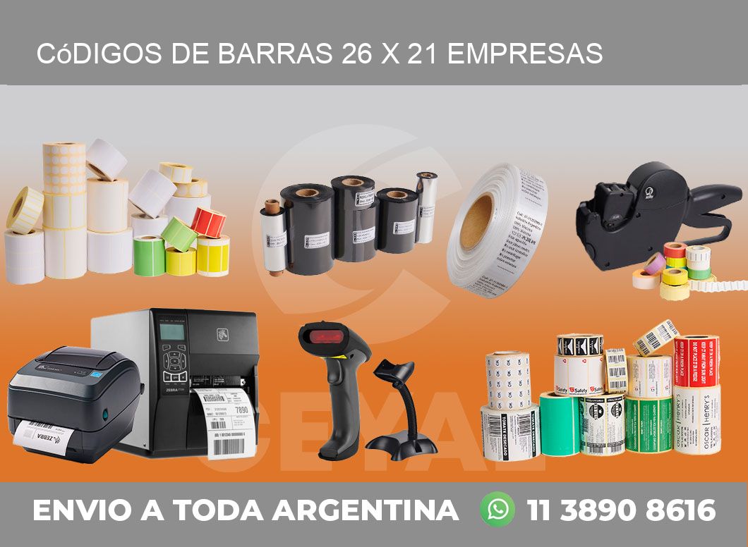 Códigos de Barras 26 x 21 empresas