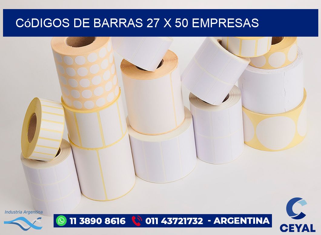 Códigos de Barras 27 x 50 empresas