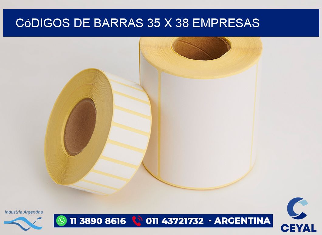 Códigos de Barras 35 x 38 empresas