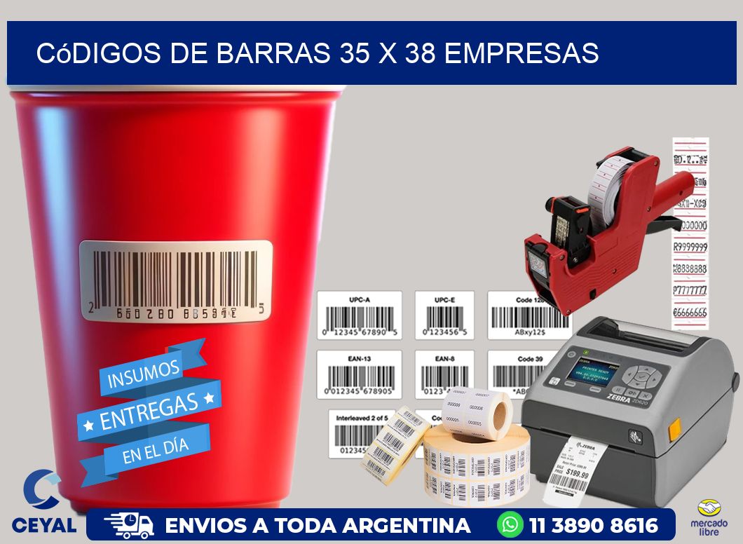 Códigos de Barras 35 x 38 empresas