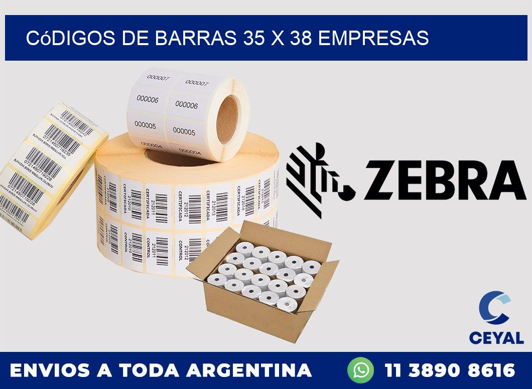 Códigos de Barras 35 x 38 empresas