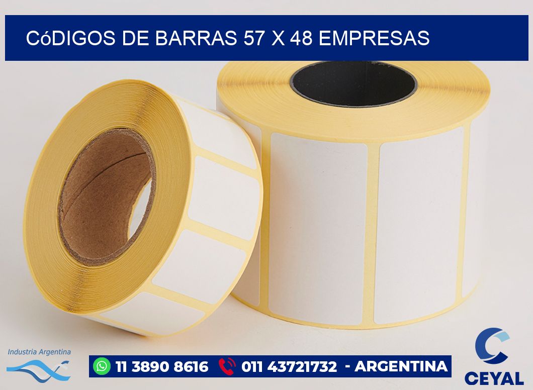 Códigos de Barras 57 x 48 empresas