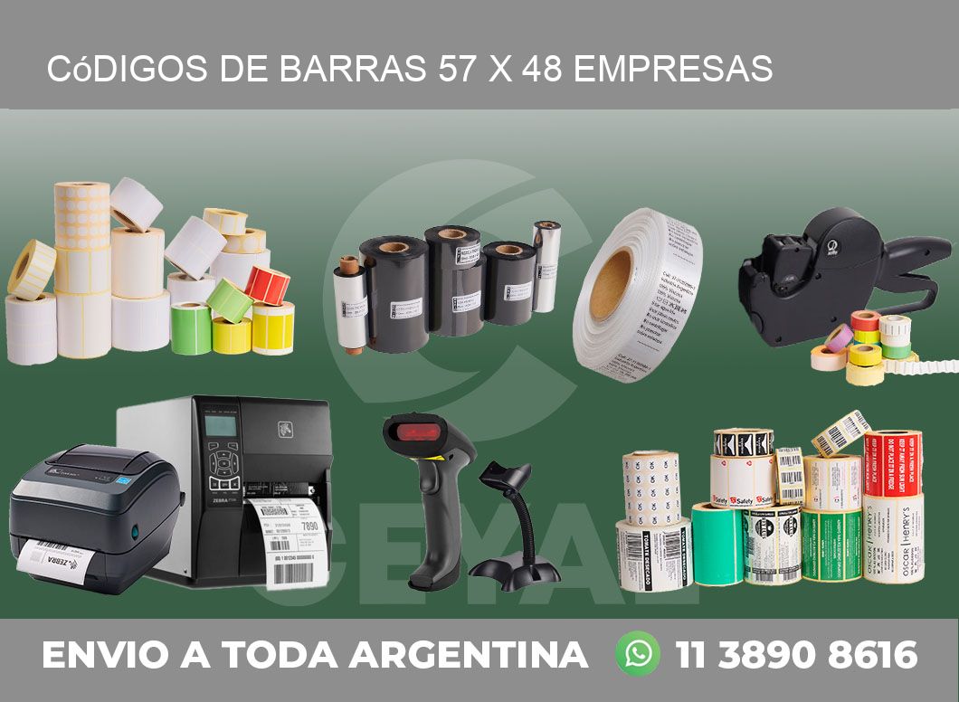 Códigos de Barras 57 x 48 empresas