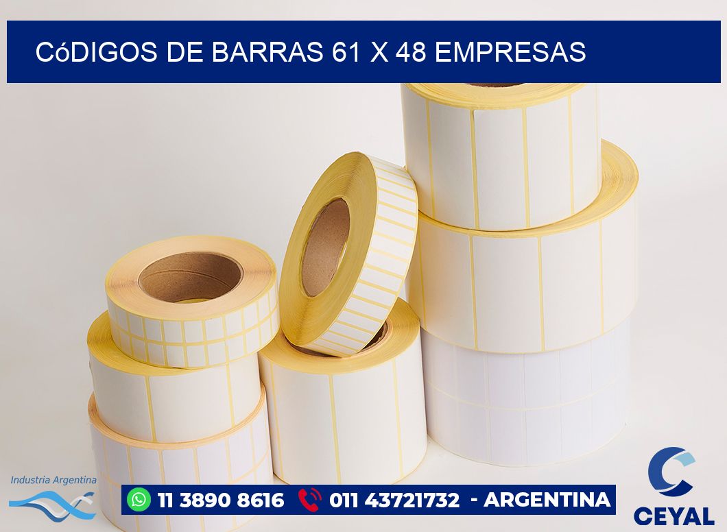 Códigos de Barras 61 x 48 empresas
