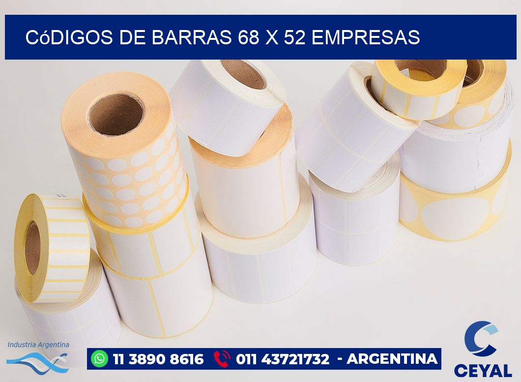 Códigos de Barras 68 x 52 empresas