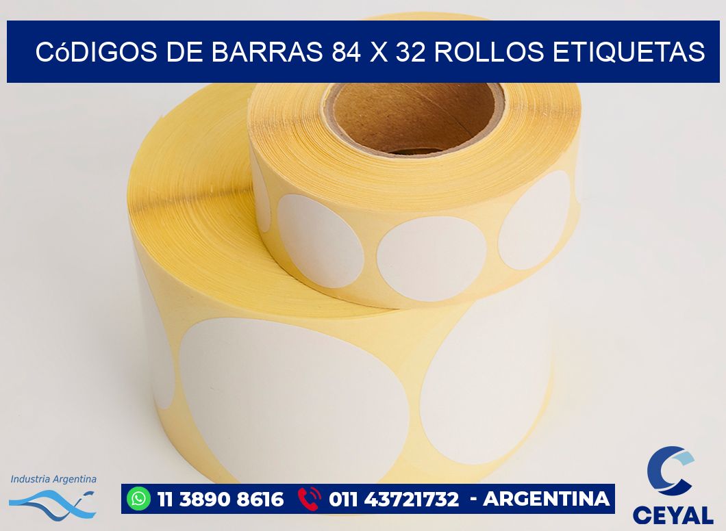 Códigos de Barras 84 x 32 ROLLOS ETIQUETAS