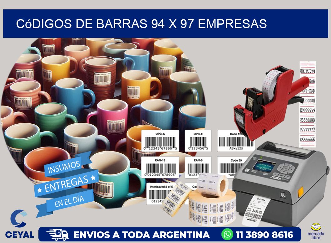 Códigos de Barras 94 x 97 empresas