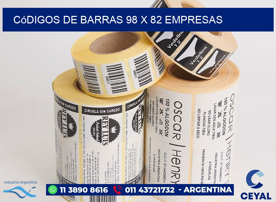 Códigos de Barras 98 x 82 empresas