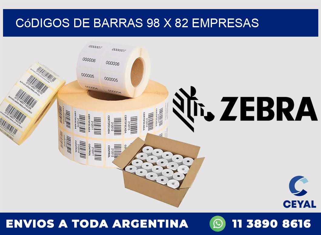 Códigos de Barras 98 x 82 empresas