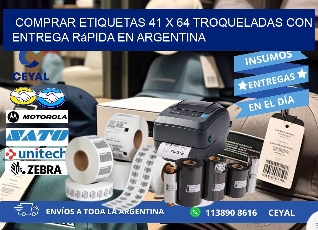 Comprar etiquetas 41 x 64 troqueladas con entrega rápida en Argentina