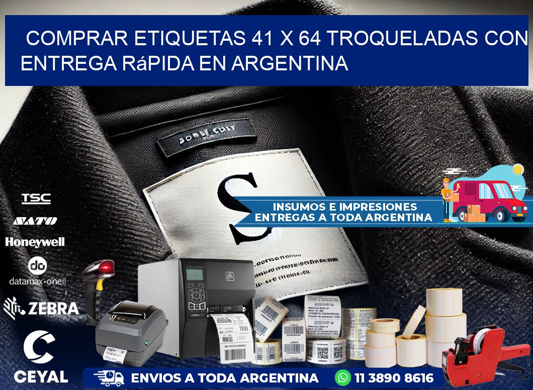 Comprar etiquetas 41 x 64 troqueladas con entrega rápida en Argentina