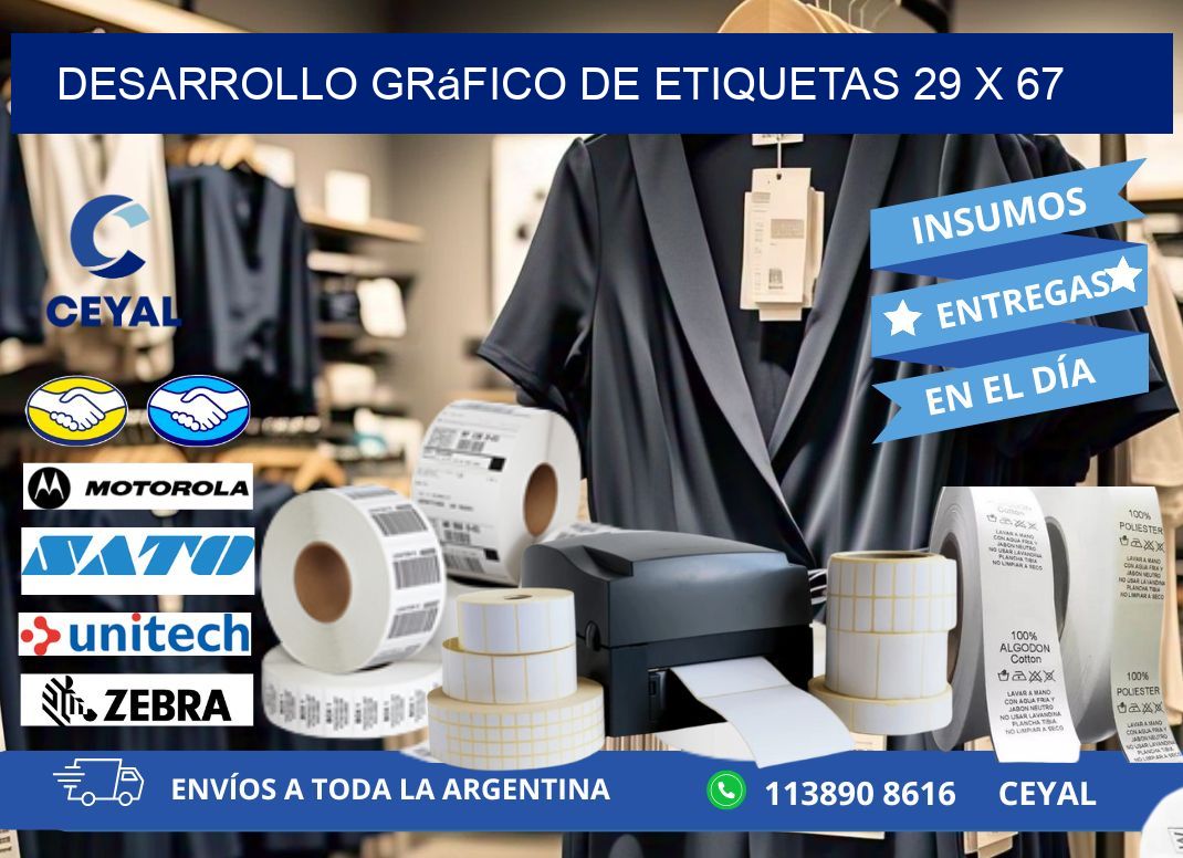 Desarrollo gráfico de etiquetas 29 x 67