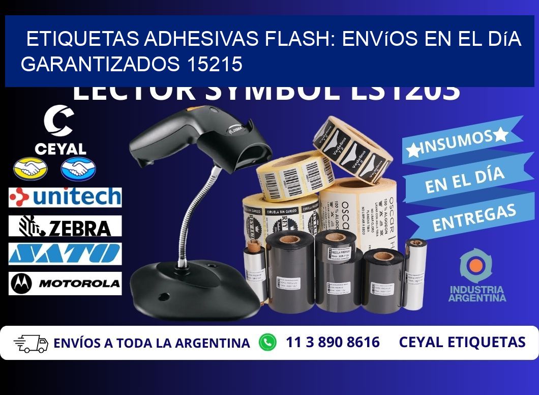 Etiquetas adhesivas Flash: Envíos en el Día Garantizados 15215
