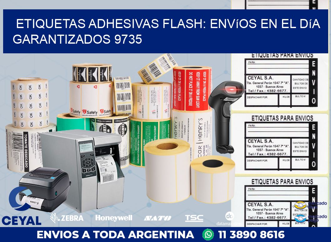 Etiquetas adhesivas Flash: Envíos en el Día Garantizados 9735