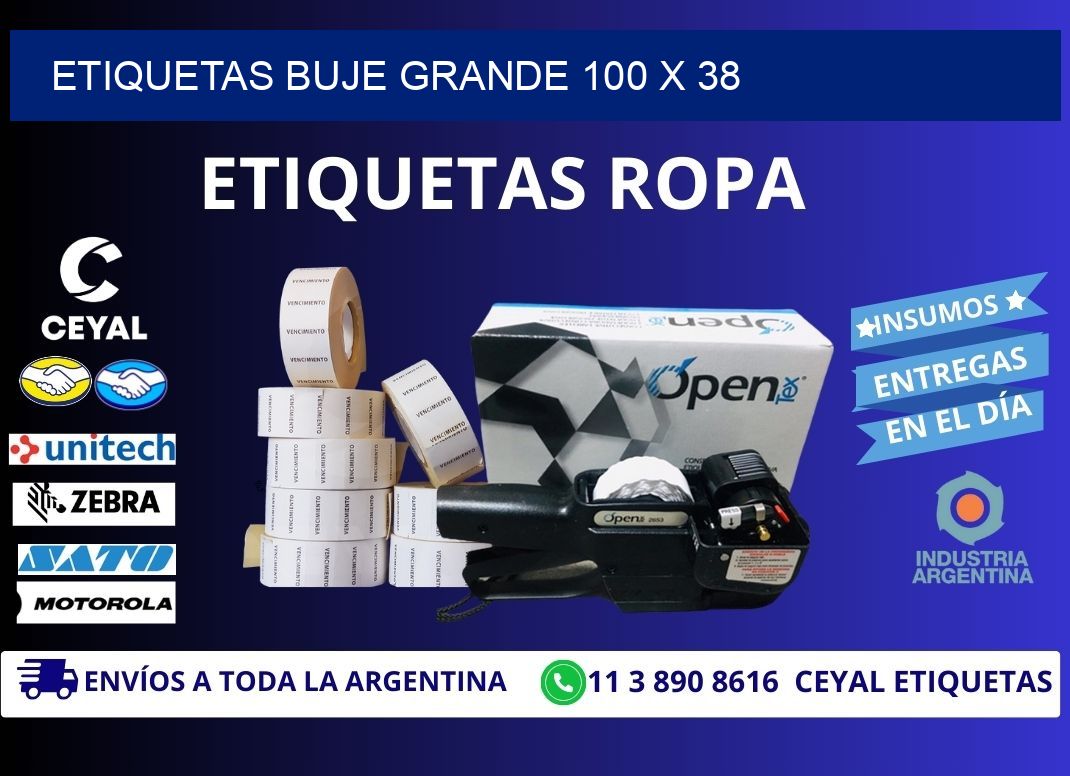 Etiquetas buje grande 100 x 38