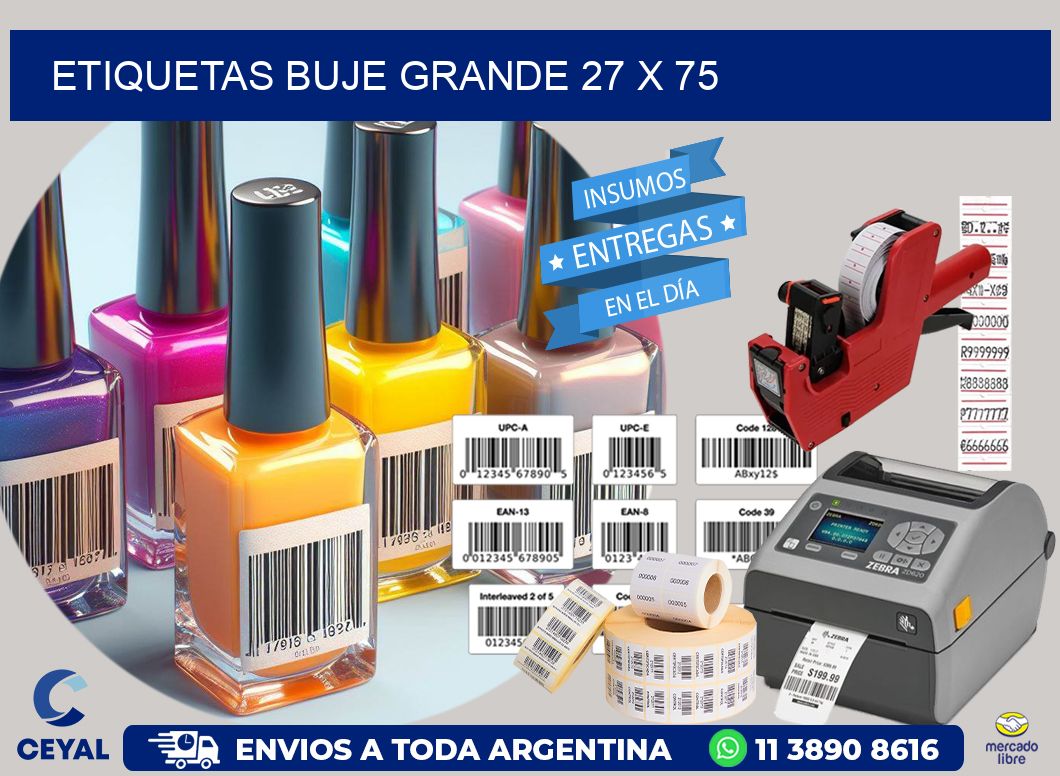 Etiquetas buje grande 27 x 75