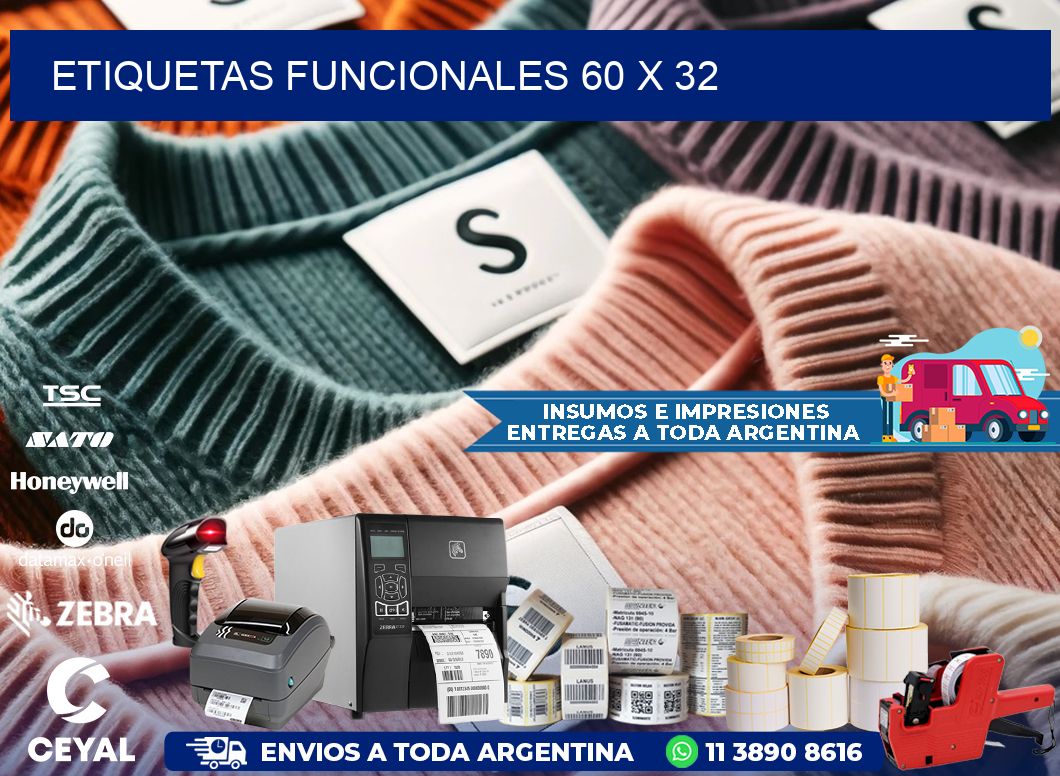 Etiquetas funcionales 60 x 32