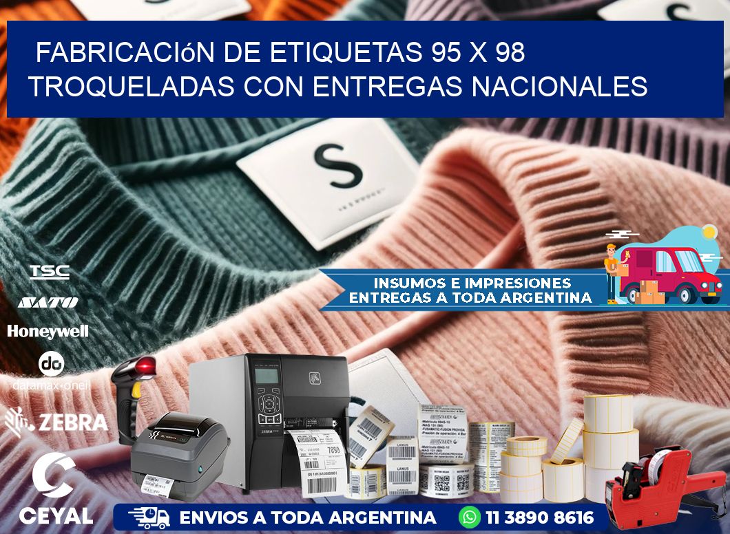 Fabricación de etiquetas 95 x 98 troqueladas con entregas nacionales
