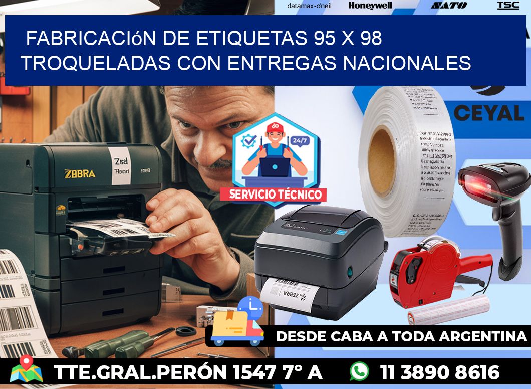 Fabricación de etiquetas 95 x 98 troqueladas con entregas nacionales