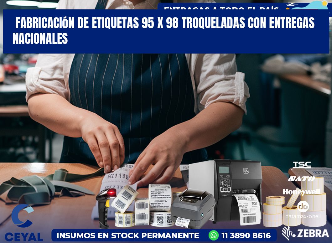 Fabricación de etiquetas 95 x 98 troqueladas con entregas nacionales