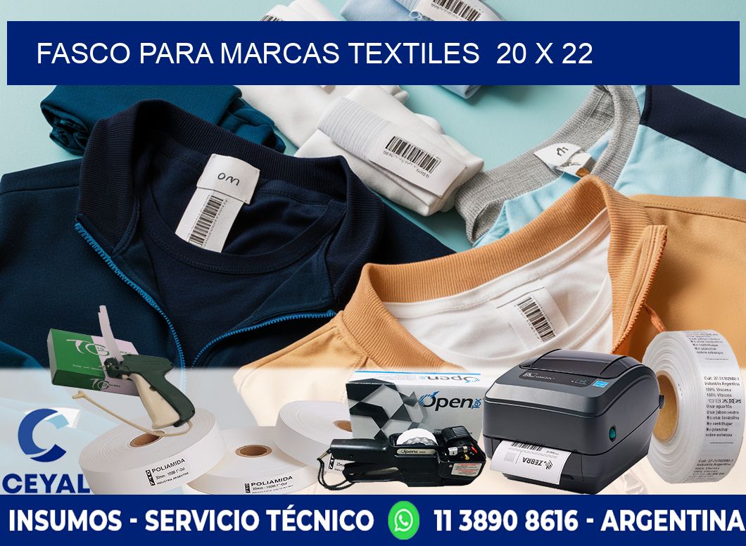 Fasco para marcas textiles  20 x 22