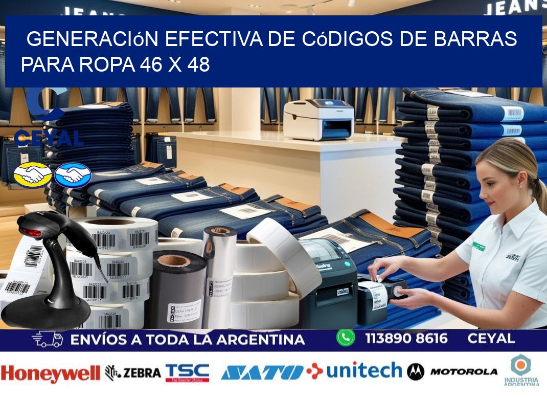 Generación Efectiva de Códigos de Barras para Ropa 46 x 48