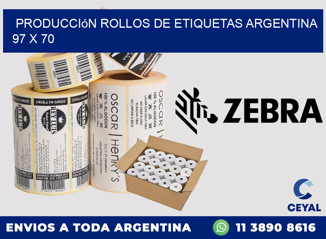 Producción ROLLOS DE ETIQUETAS ARGENTINA 97 x 70