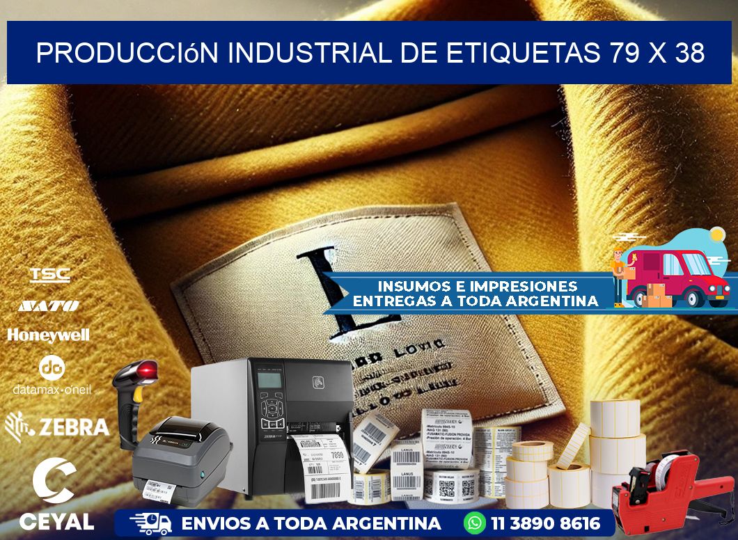 Producción industrial de etiquetas 79 x 38