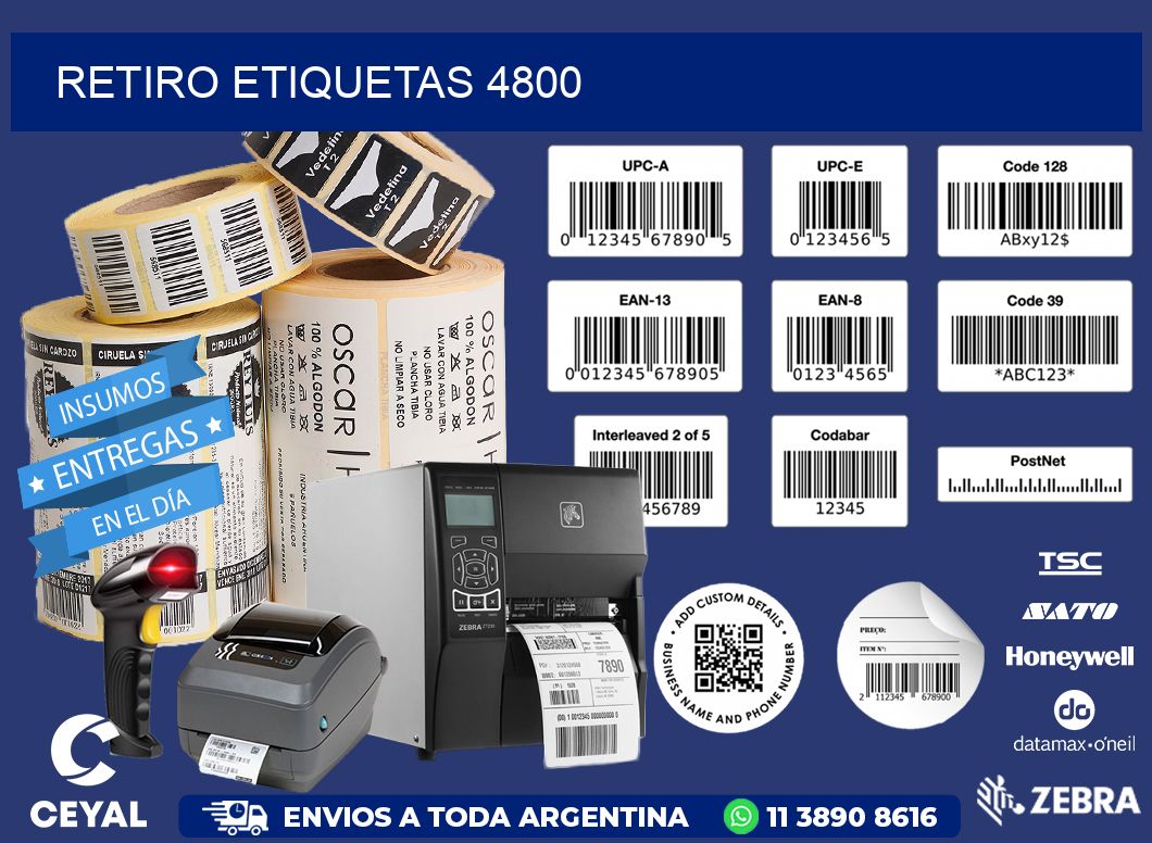 Retiro etiquetas 4800