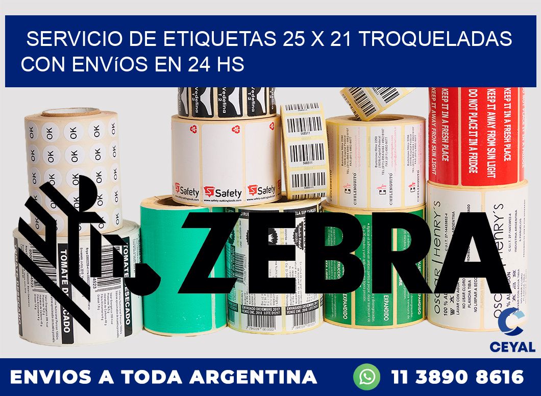 Servicio de etiquetas 25 x 21 troqueladas con envíos en 24 hs