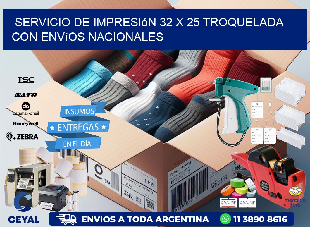 Servicio de impresión 32 x 25 troquelada con envíos nacionales