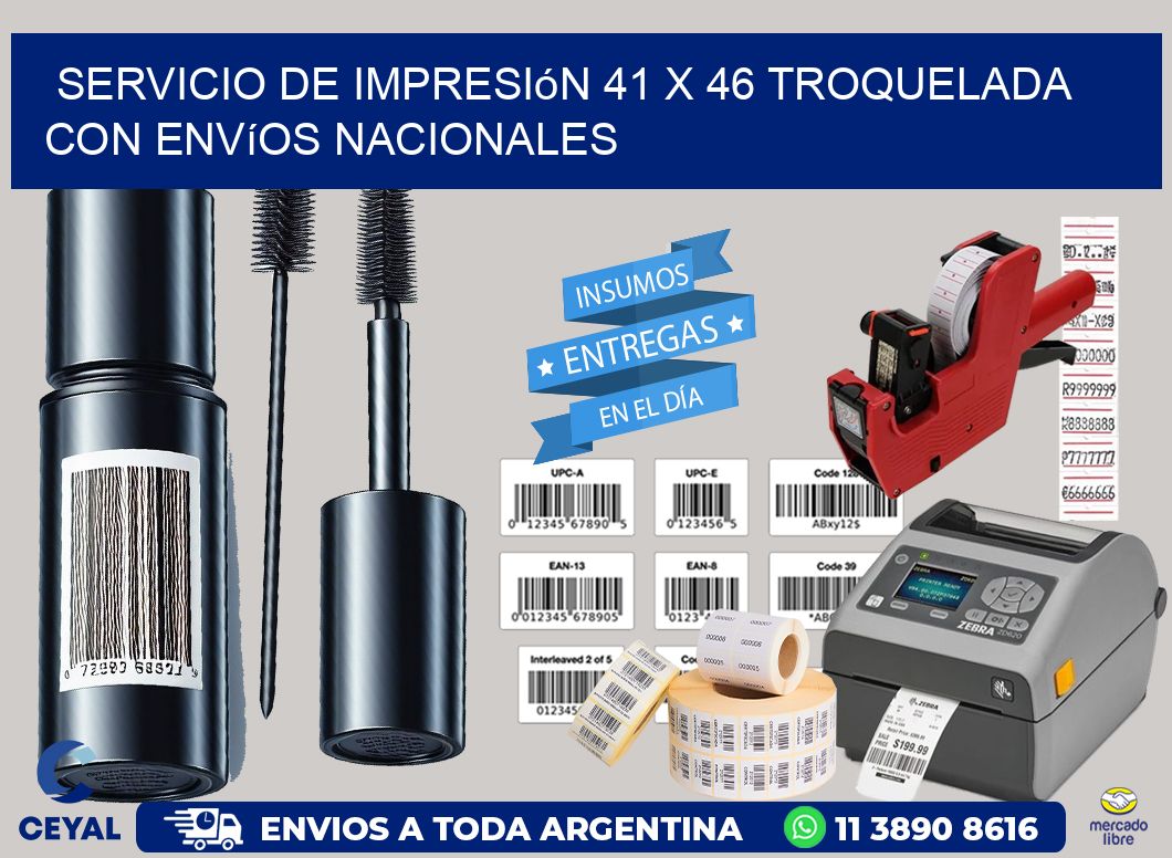 Servicio de impresión 41 x 46 troquelada con envíos nacionales