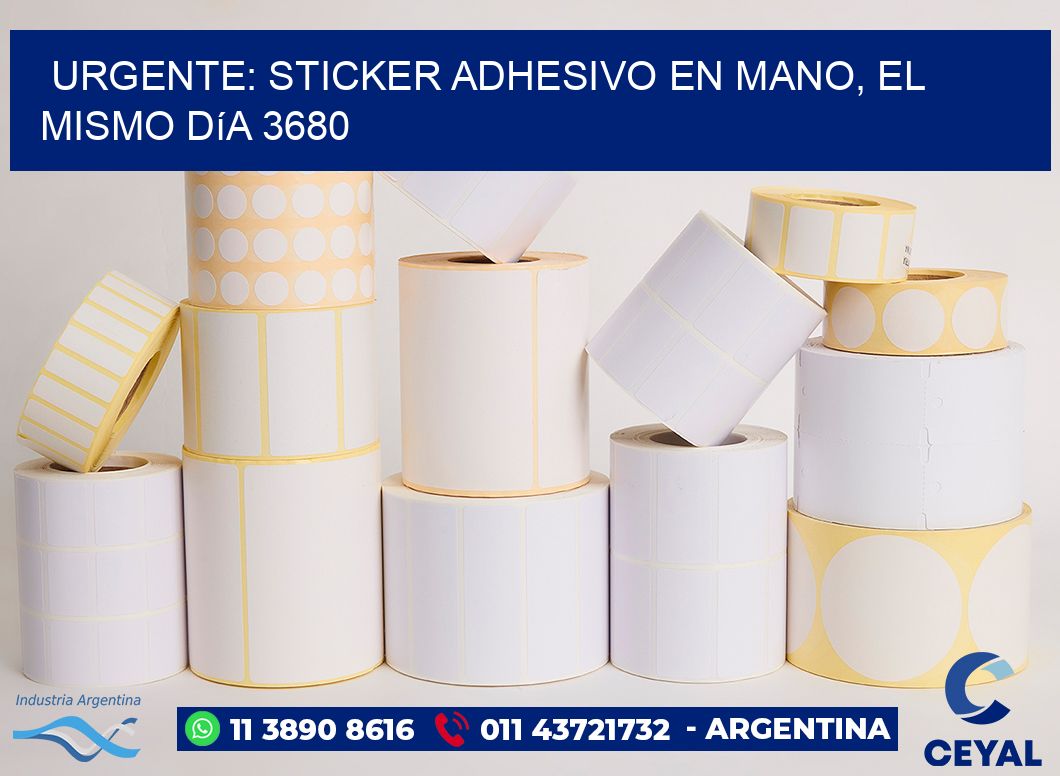 Urgente: Sticker adhesivo en Mano, el Mismo Día 3680