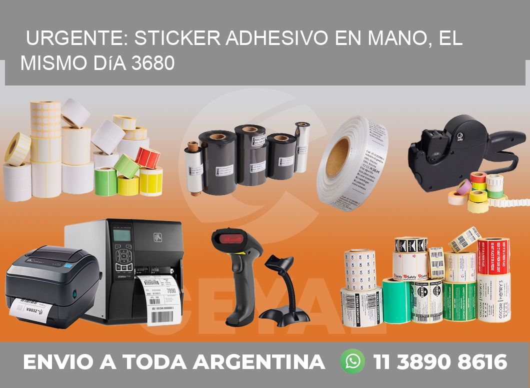 Urgente: Sticker adhesivo en Mano, el Mismo Día 3680