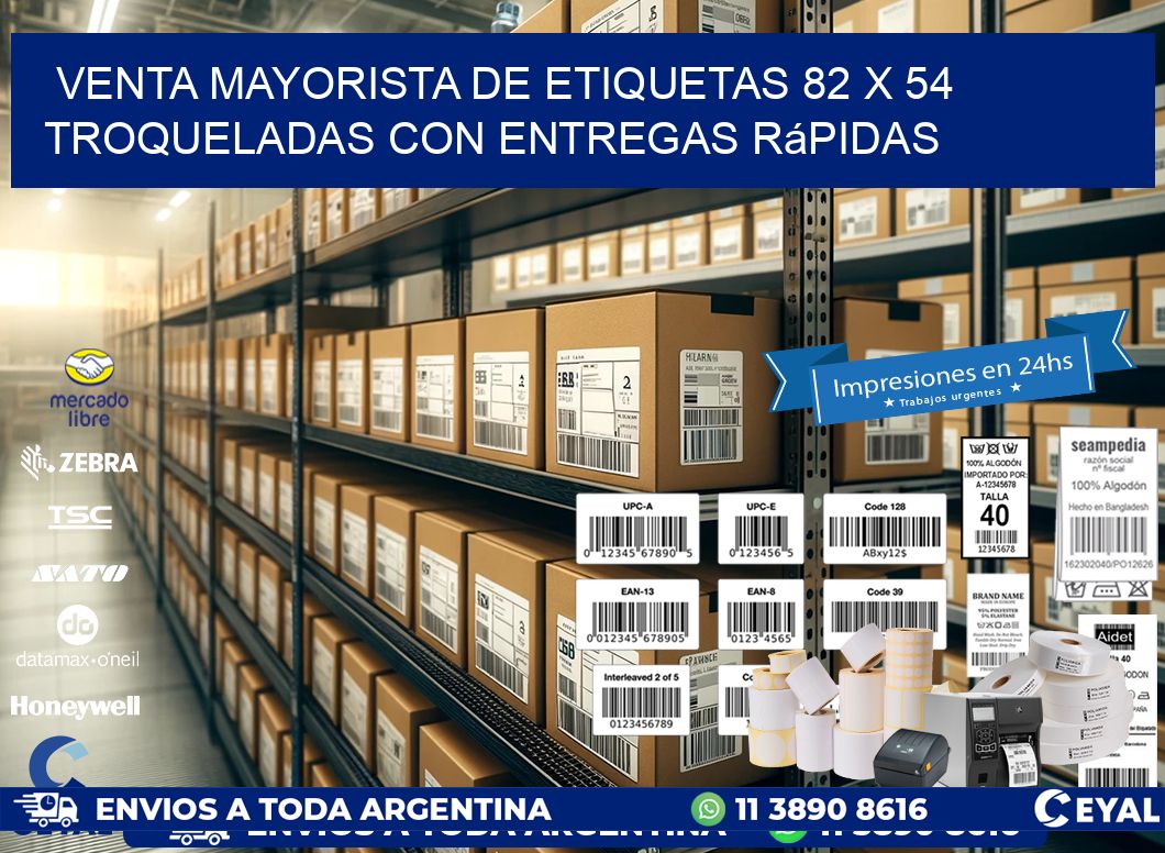 Venta mayorista de etiquetas 82 x 54 troqueladas con entregas rápidas