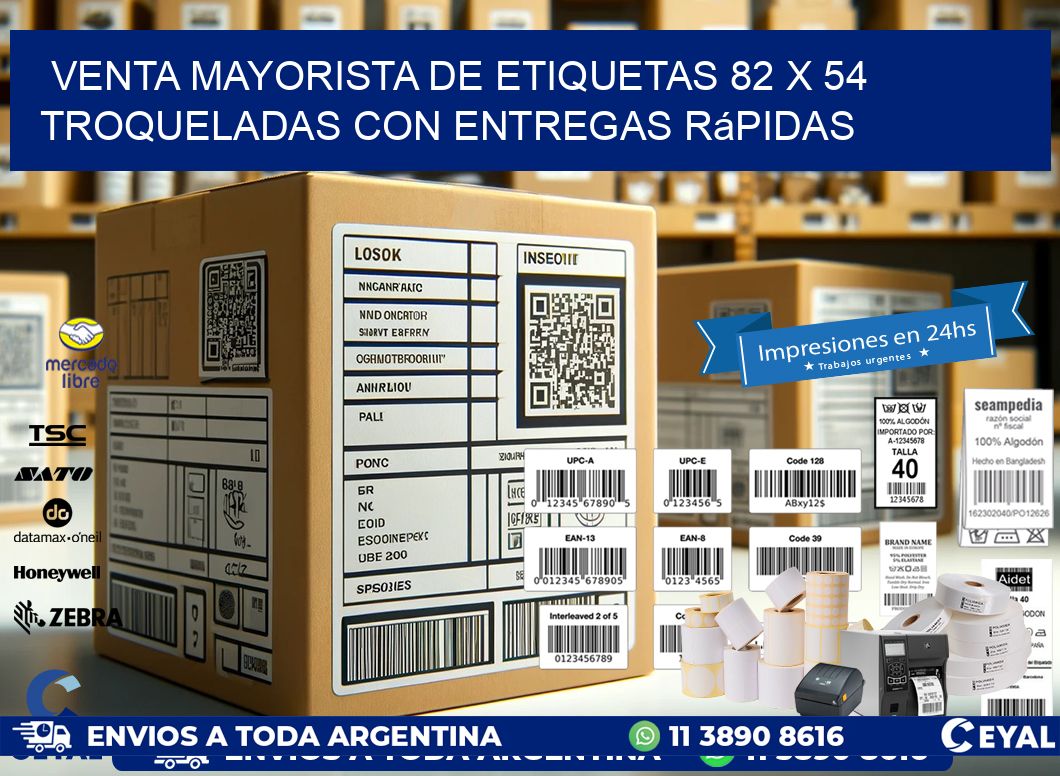 Venta mayorista de etiquetas 82 x 54 troqueladas con entregas rápidas