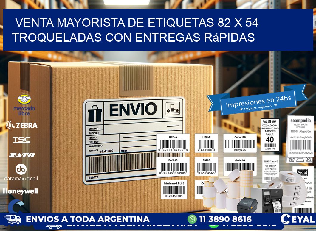 Venta mayorista de etiquetas 82 x 54 troqueladas con entregas rápidas