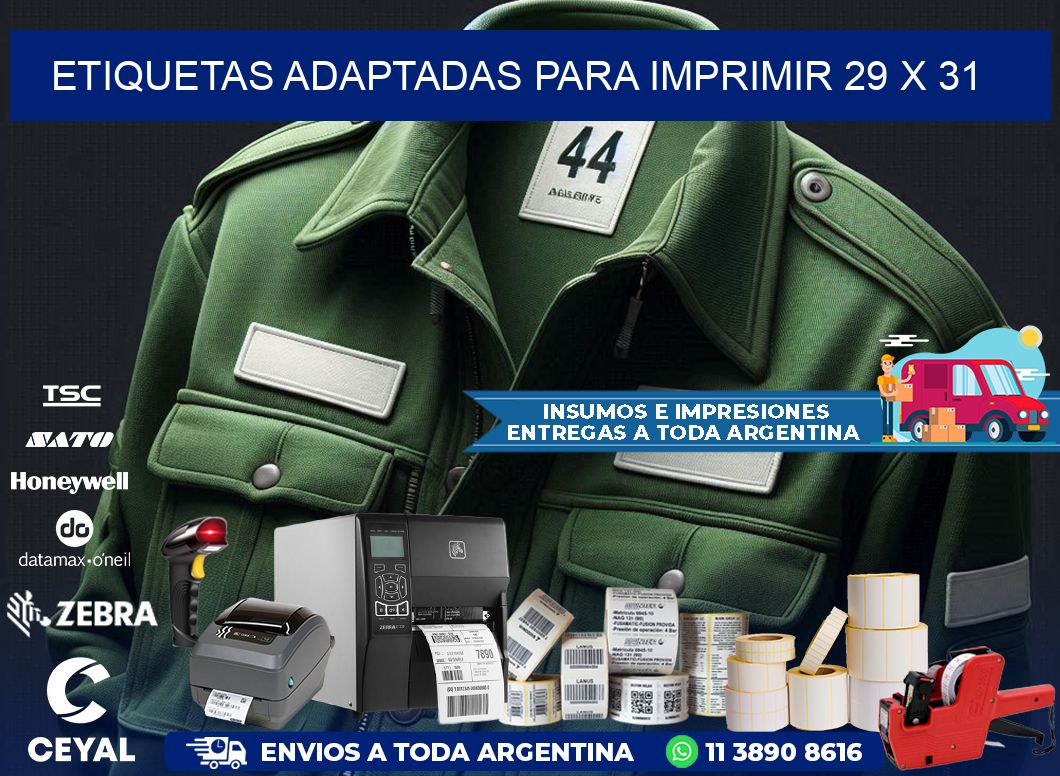etiquetas adaptadas para imprimir 29 x 31