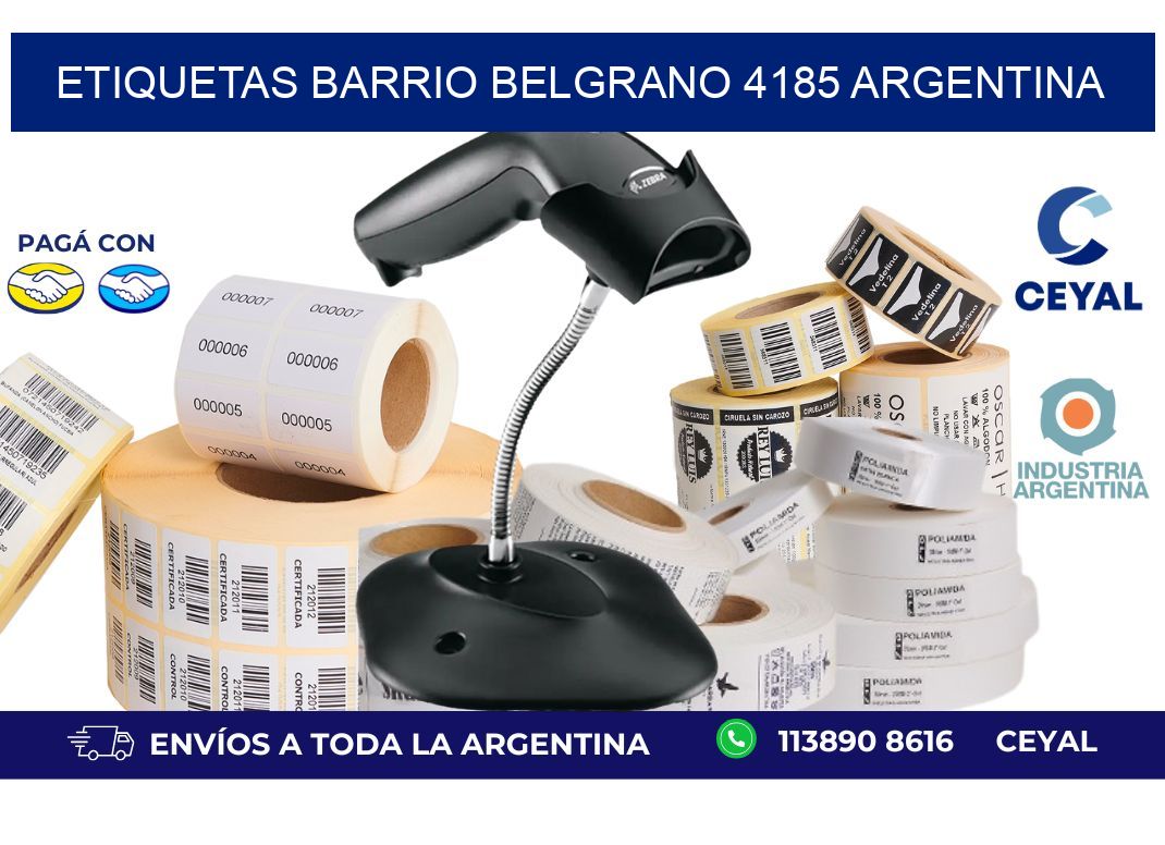 etiquetas barrio belgrano 4185 argentina