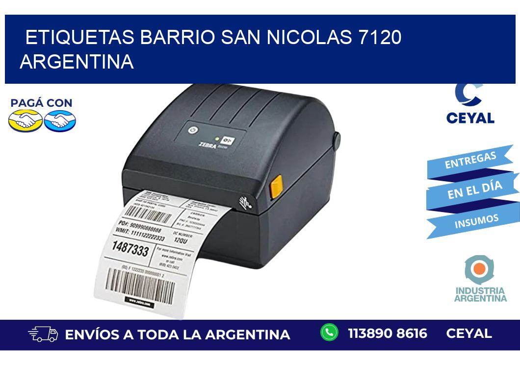 etiquetas barrio san nicolas 7120 argentina