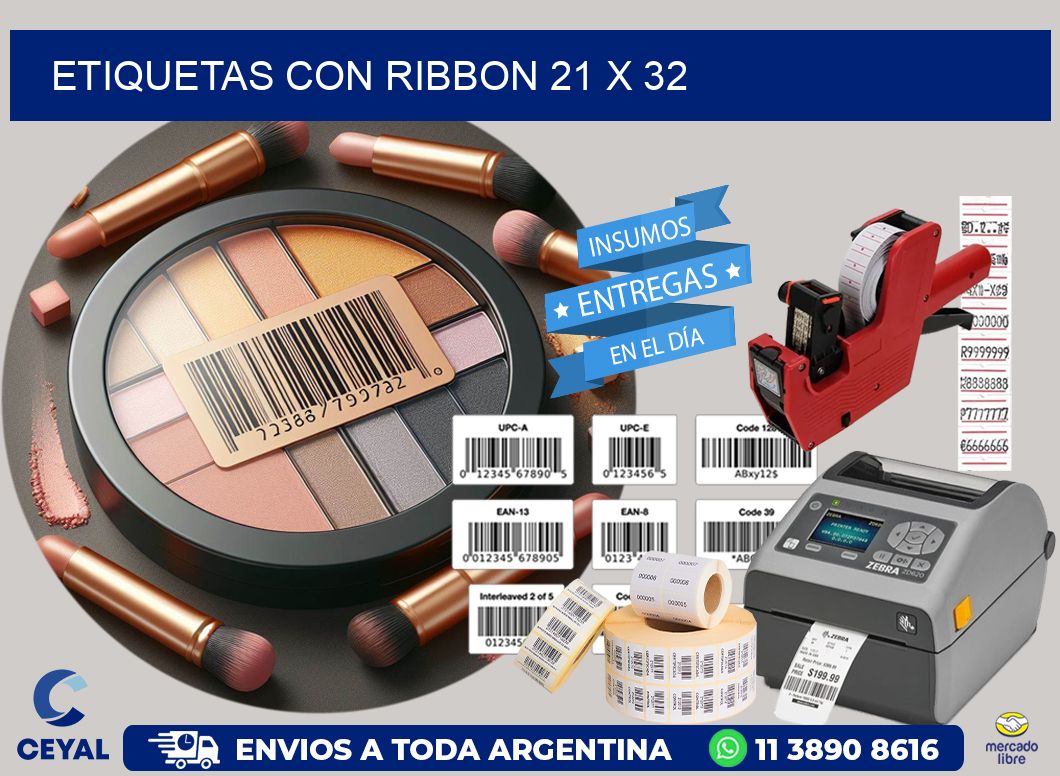 etiquetas con ribbon 21 x 32