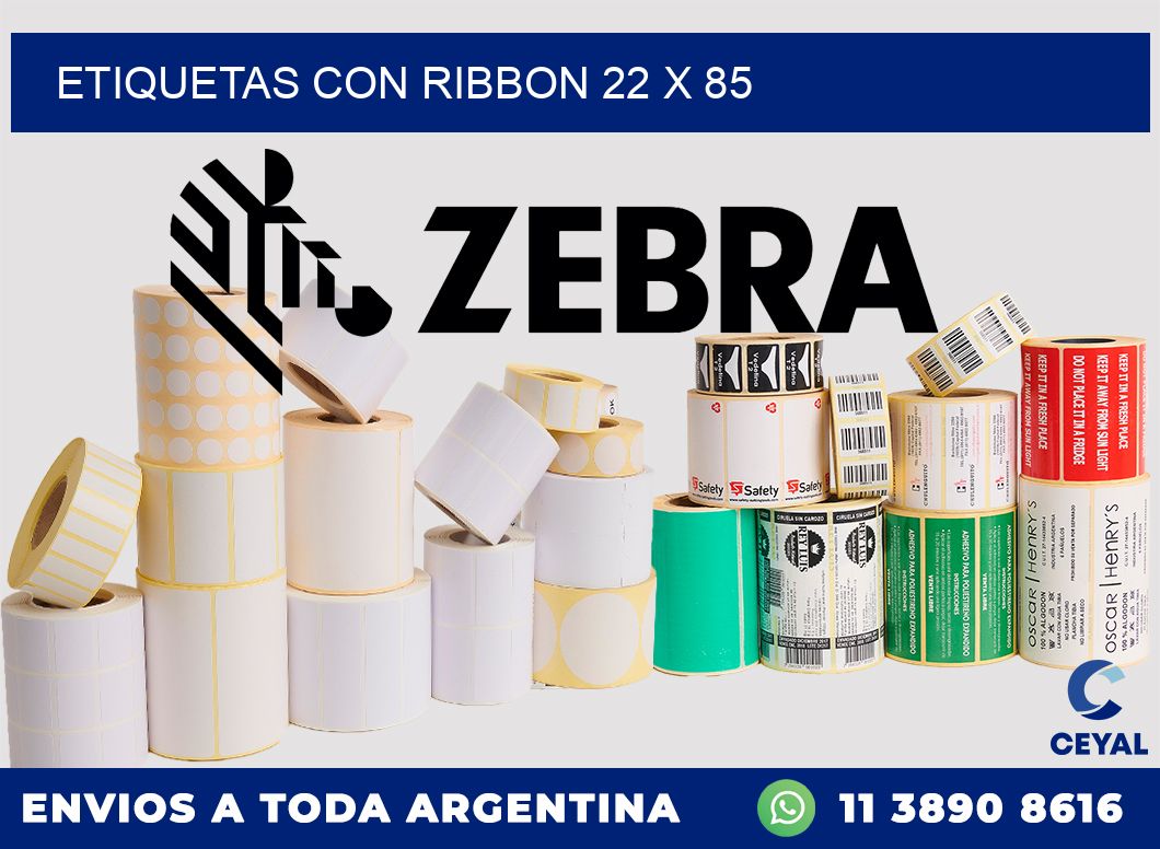 etiquetas con ribbon 22 x 85