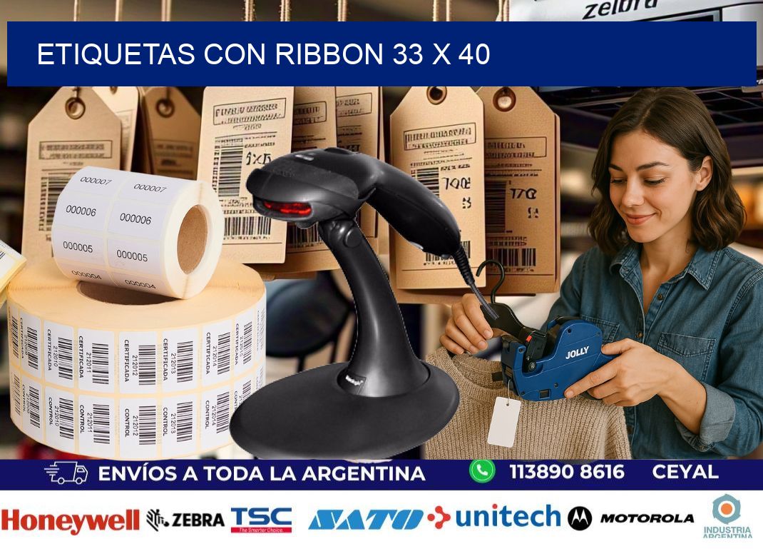 etiquetas con ribbon 33 x 40