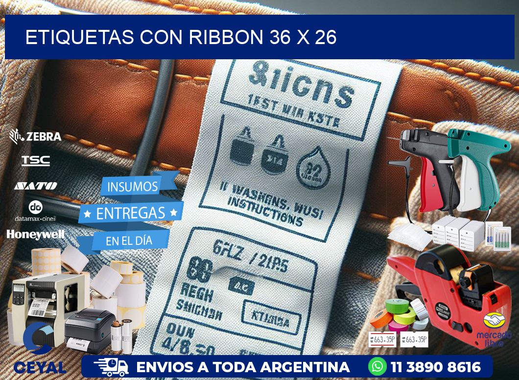 etiquetas con ribbon 36 x 26
