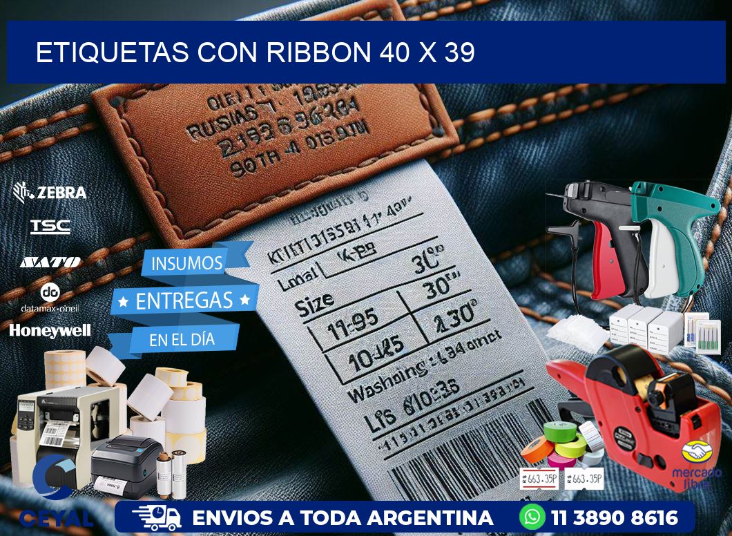 etiquetas con ribbon 40 x 39