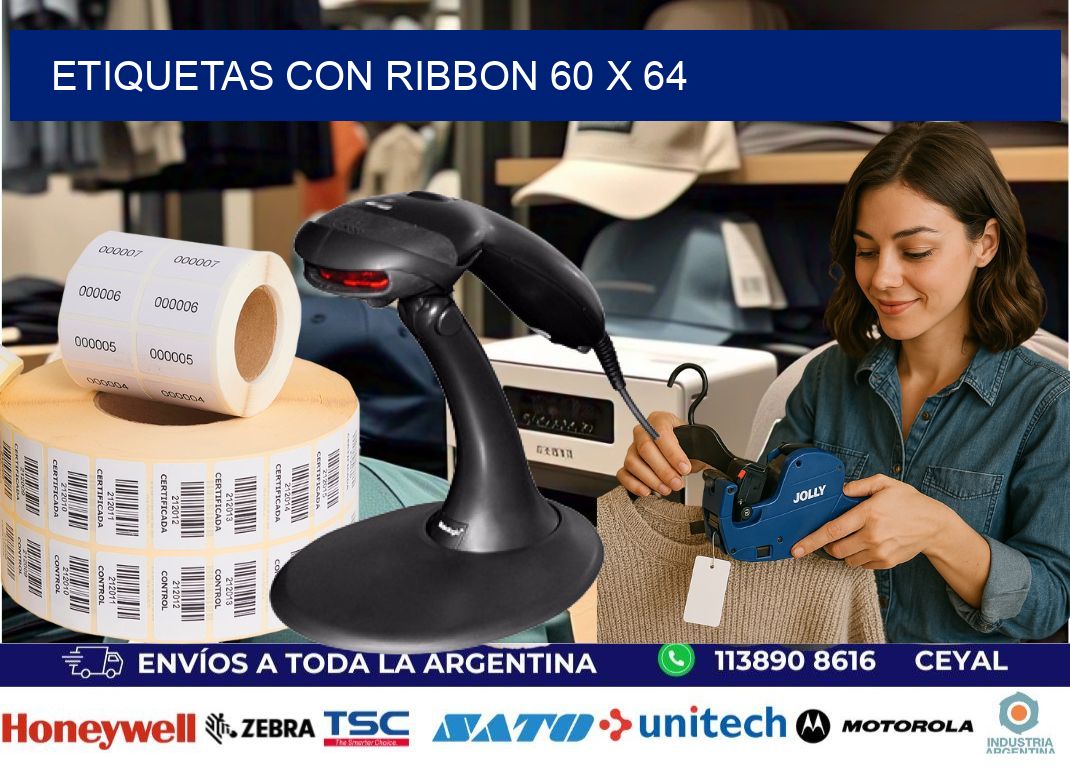 etiquetas con ribbon 60 x 64