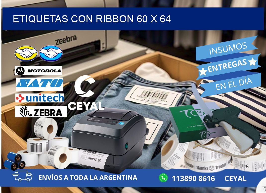 etiquetas con ribbon 60 x 64