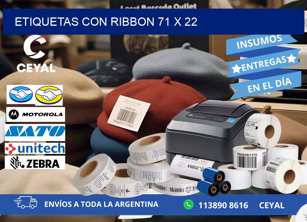 etiquetas con ribbon 71 x 22
