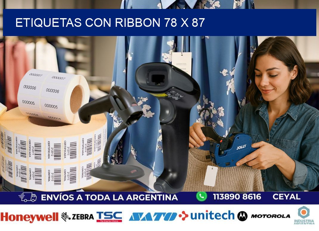 etiquetas con ribbon 78 x 87