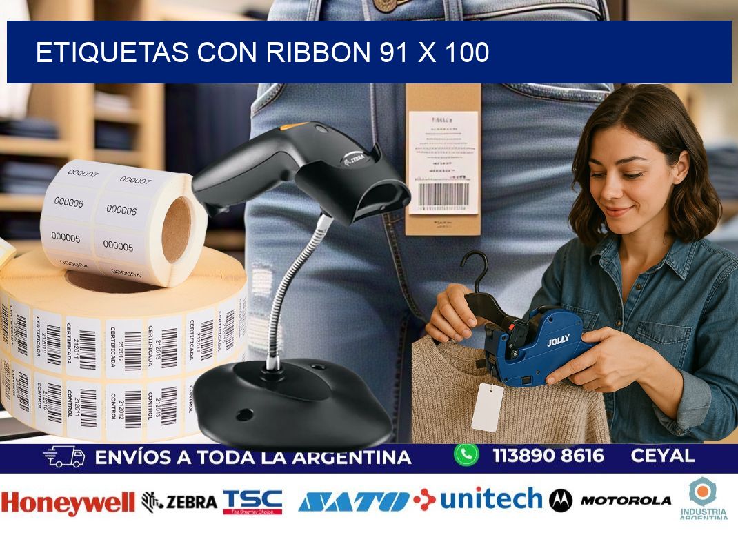 etiquetas con ribbon 91 x 100
